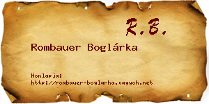 Rombauer Boglárka névjegykártya